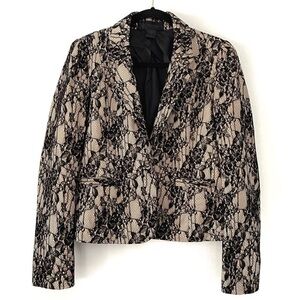Nwot Kardashian Kollection Cream & Black Lace Work/Evening Blazer size L